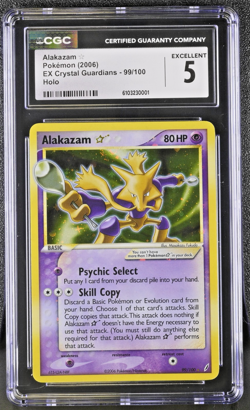 2006 Pokemon – Alakazam – Ultra Rare – EX Crystal Guardians 99/100 – CGC 5 EX - Image 4