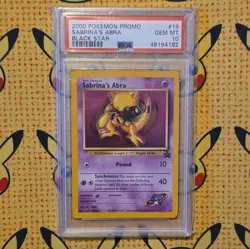 PSA 10 2000 Black Star Promo Pokemon Card Sabrina’s Abra #19 Gem Mint - Image 1