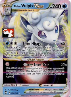 Alolan Vulpix VSTAR 034/195 Prize Pack Series Cards Holo - Image 1