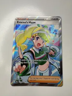 Pokemon Emcees Hype Full Art Destined Rivals Card 220/182 NM Condition - Image 1