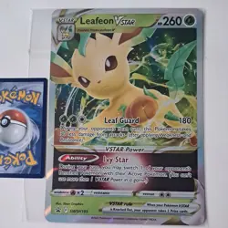 Oversized JUMBO Leafeon Vstar SWSH195 Black Star Promo Holo Rare pokemon Card - Image 1