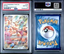 2024 POKEMON TWM EN-TWILIGHT MASQUERADE ILLUSTRATION RARE #188 EEVEE PSA 10 - Image 3