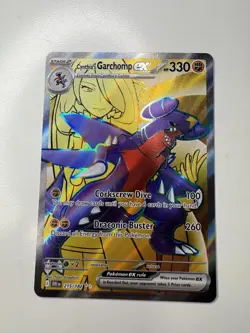 Pokemon TCG Cynthia's Garchomp EX Destined Rivals 215/182 Near Mint Condition - Image 1