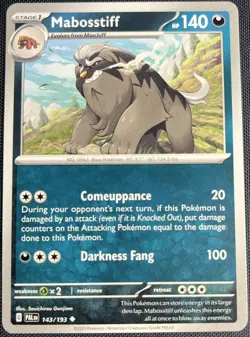 Mabostiff 143/193 Pokemon ENG Scarlet & Violet Paldea Evolved PALen 2023 - Image 1