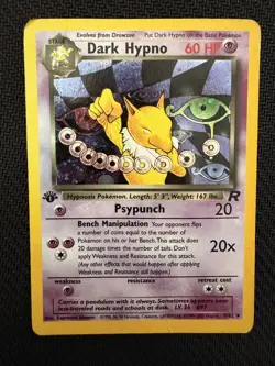 Pokemon Team Rocket 1st Edition Dark Hypno Holo 9/82 HP - Image 1