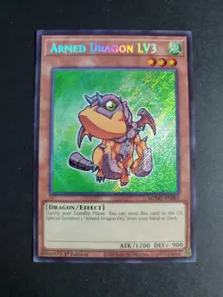 Armed Dragon LV3 MZMU-EN063 Secret Rare Yugioh Maze of Muertos - Image 1