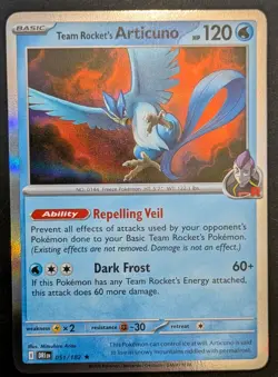 Team Rocket's Articuno 051/182 Destined Rivals Holo Rare Mint Condition Card - Image 1