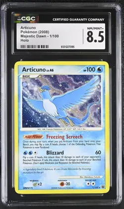 CGC 8.5 Articuno 2008 Majestic Dawn 1/100 Holo Pokemon Card - Image 1