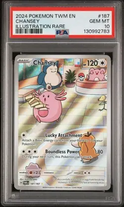 Chansey 187/167 SV06 PSA 10 GEM MINT Twilight Masquerade Holo Art Pokemon Card - Image 1