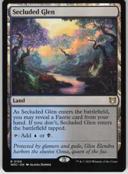 Magic the Gathering TCG Secluded Glen R Commander: Wilds of Eldraine 166 - Image 1