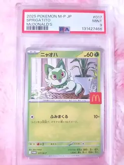2025 POKEMON JPN M-P PROMO MCDONALD'S #017 SPRIGATITO PSA 9 MINT - Image 1