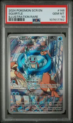 2024 POKEMON SCR EN-STELLAR CROWN | ILLUSTRATION RARE #148 SQUIRTLE PSA 10 - Image 1