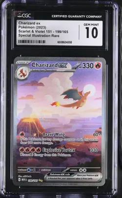 Charizard EX 199/165 Special Illustration Rare Pokemon CGC 10 Gem Mint | SV 151 - Image 1