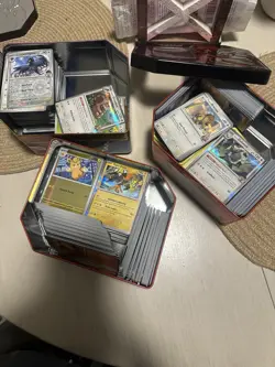 Bulk Pokemon TCG Mixed Card Lot in Tins Rares, Holo, reverse, pokeball, commons - Image 1