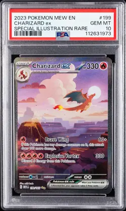 2023 POKEMON MEW EN-151 SPECIAL ILLUSTRATION RARE #199 CHARIZARD EX PSA 10 - Image 1