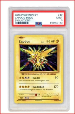 2016 Pokemon XY Zapdos- Holo Evolutions 42/108 PSA 9 - Image 1