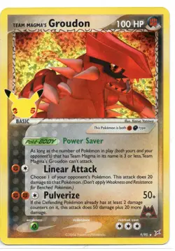 Pokemon Card GROUDON Ultra Rare Holo 9/95 Celebrations Team Magma NM/M NEW - Image 1