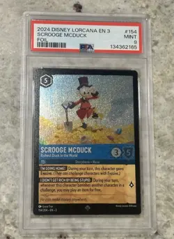 2024 DISNEY LORCANA EN 3-INTO THE INKLANDS FOIL #154 SCROOGE MCDUCK PSA 9 - Image 1