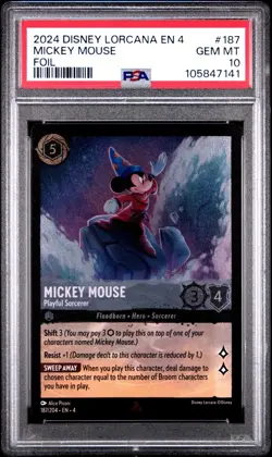 Mickey Mouse Playful Sorcerer Foil - PSA 10 - Disney Lorcana - Image 3