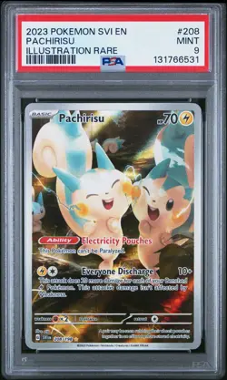 2023 POKEMON SVI EN-SCARLET & VIOLET ILLUSTRATION RARE #208 PACHIRISU PSA 9 - Image 1