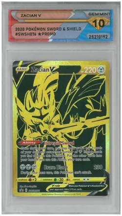 2020 Pokemon Sword & Shield ZACIAN V #SWSH076 Black Star 💎 DSG 10 Gem Mint - Image 1