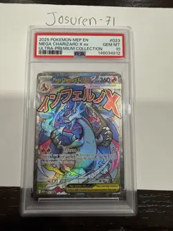 Pokemon TCG Mega Charizard X EX 023 Me: Mega Evolution Promo Holo PSA 10 360 HP - Image 4