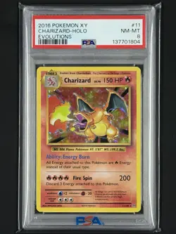 Pokemon TCG Charizard 2016 Holo Card 11/108 XY: Evolutions PSA 8 NM-MT - Image 1