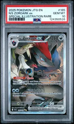 N’s Zoroark ex SIR #185/159 PSA 10 Scarlet & Violet JTG Pokemon 2025 - Image 1