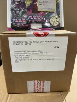 SEALED CASE of 24x Pokemon Fusion Strike 3-pack Blisters New & Sealed - Eevee - Image 2