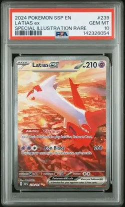 2024 POKEMON SSP SURGING SPARKS SPECIAL ILLUSTRATION RARE LATIAS EX #239 PSA 10 - Image 1