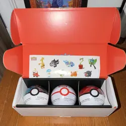 Pokemon TCG Poke Ball Tin 3-Pack Booster Set with Sticker Sheet 2024 - Image 1