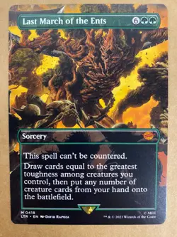 MTG 1x BORDERLESS Last March of the Ents 418 Lord of the Rings Magic the x1 LP - Image 1