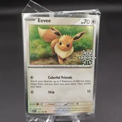 SEALED Eevee 133/165 Holiday Calendar Snowflake Stamped Cosmos Holo Pokemon Card - Image 1