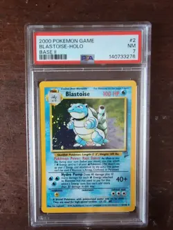 Pokemon Blastoise Base Set 2 PSA 7 HOLO RARE 2/130 Graded NEAR MINT - Image 1
