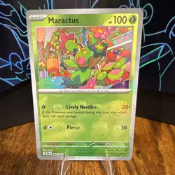 Pokemon Maractus (Master Ball Pattern) 008/086 Sv: Black Bolt Holo Basic 100 HP - Image 1