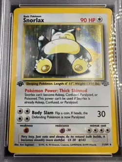 Pokemon Snorlax 11/64 Jungle 1st Edition Holo PSA 7 1999 English - Image 2