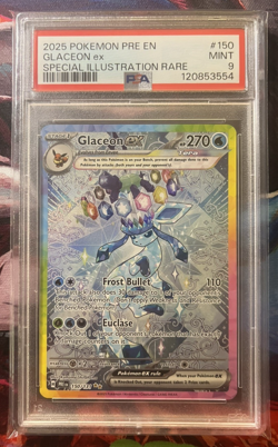 2025 POKEMON PRE EN-PRISMATIC EVOLUTIONS #150 GLACEON EX PSA 9 - Image 1