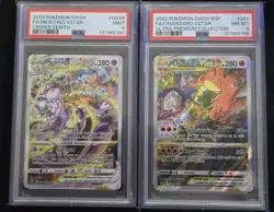 Pokemon TCG Charizard VSTAR SWSH262 & Mewtwo SWSH Gg44 Set PSA 8 & 9 - Image 1