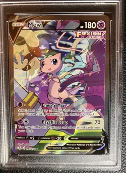 2021 POKEMON SWORD & SHIELD FUSION STRIKE #251 FULL ART/MEW V PSA 9 - Image 3