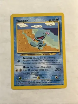 Wooper Neo Genesis Unlimited 82/111 Pokemon TCG Vintage WOTC On Center - Image 1