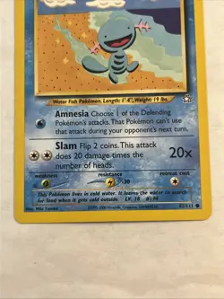 Wooper Neo Genesis Unlimited 82/111 Pokemon TCG Vintage WOTC On Center - Image 3