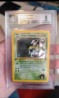 2000 Pokemon Gym Challenge 1st Edition Erika’s Venusaur Holo Bgs 8 Nm-mt Psa - Image 1