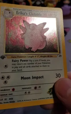 Erika's Clefable Holo Swirl 1st Edition NM 3/132 Gym Heroes Pokemon - Image 4