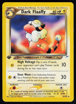 Dark Flaaffy 34/105 Pokemon Neo Destiny English 1st Edition - Image 1