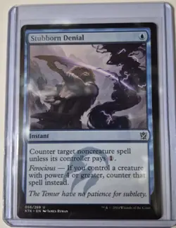 MTG Stubborn Denial Khans of Tarkir Regular Lightly Played - Image 1