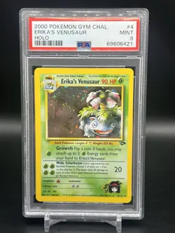 Pokemon Erika's Venusaur Gym Challenge Unlimited Holo Rare #4 PSA 9 Mint WOTC - Image 1