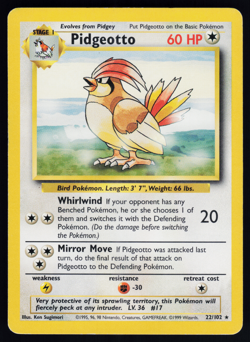 Pidgeotto 22/102 Pokemon Base Set Rare - Image 1