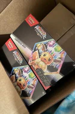 Lot of 4 Pokemon TCG Prismatic Evolutions Surprise Boxes New/Sealed! - Image 1