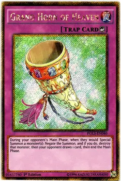 Grand Horn of Heaven - PGL3-EN040 - Gold Secret Rare - 1st Edition - Lightly Pla - Image 1