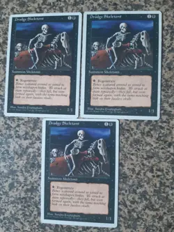 MTG 3 x Drudge Skeletons - MTG core set 4th edition - Image 1